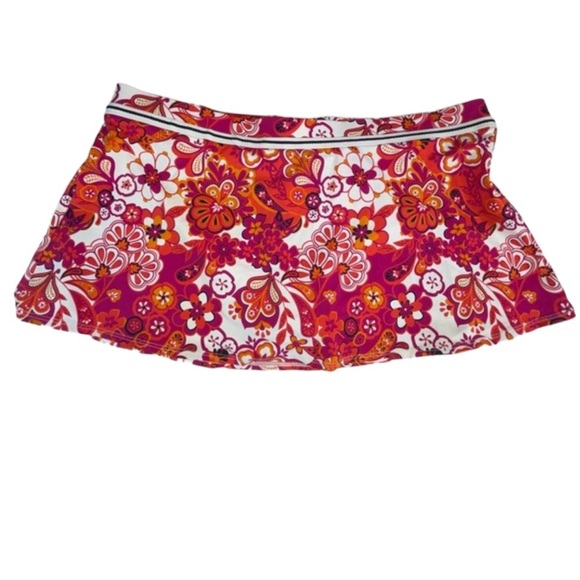 Jag Retro Floral Swim Skirt Attached Bottoms Orange Pink - Picture 15 of 15